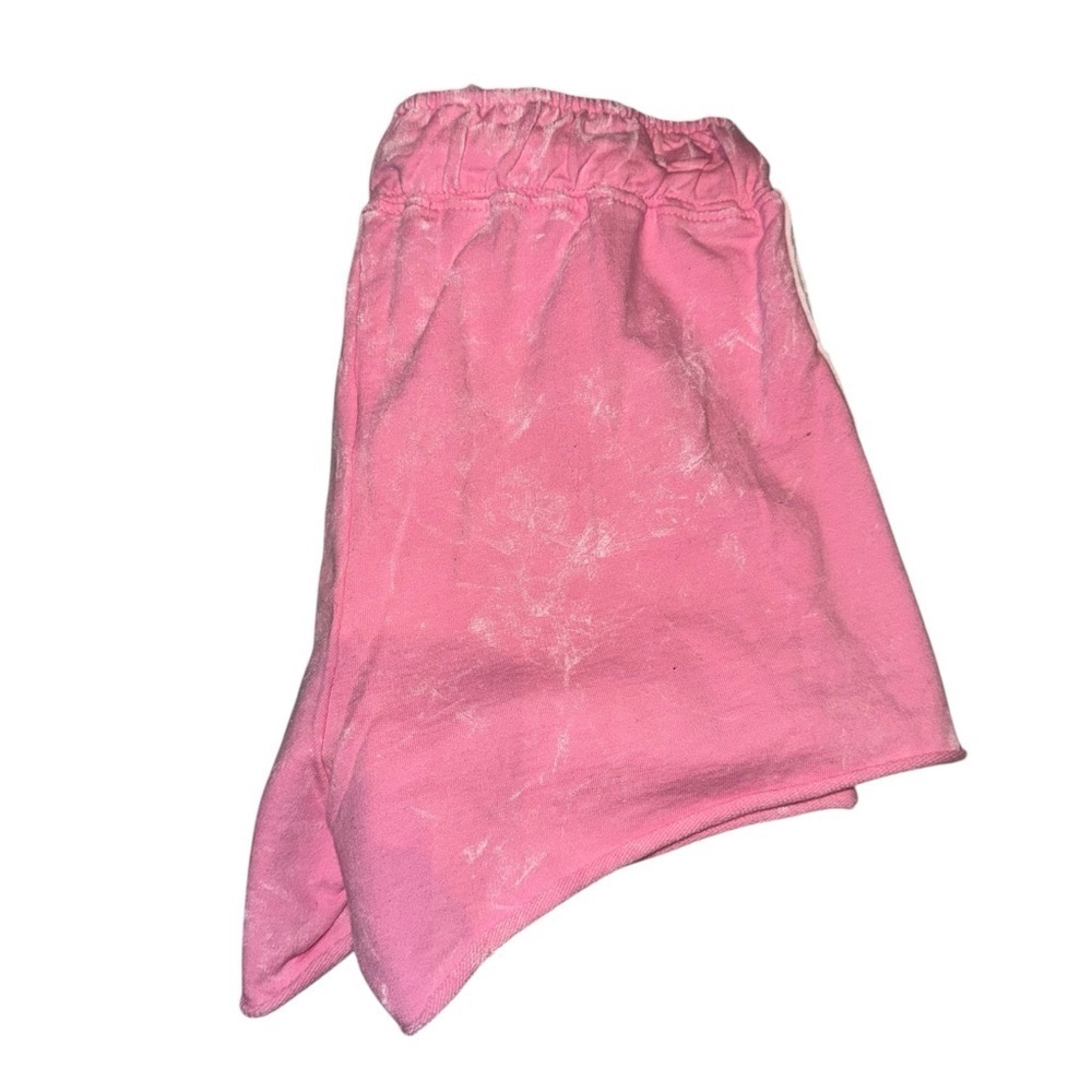 NWT BLOOM + POP Pink Stripe Acid Wash Raw Edge Juniors Short Shorts Barbiecore S - Picture 11 of 14